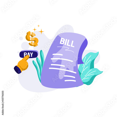 Payment Bill Icon Illustration vector for transaction, billing letter, pay button, money, concept on financial finance, marketplace, perfect for ui ux, mobile app, web, brochure, advertising