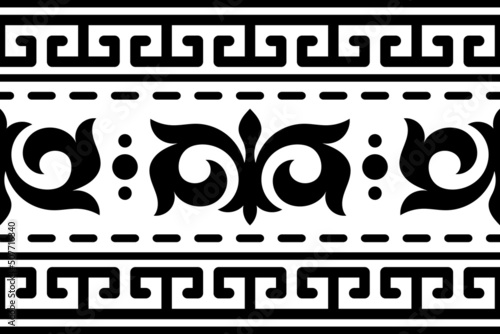 Seamless pattern. Ethnic background on the theme of Turkic art, vector design.