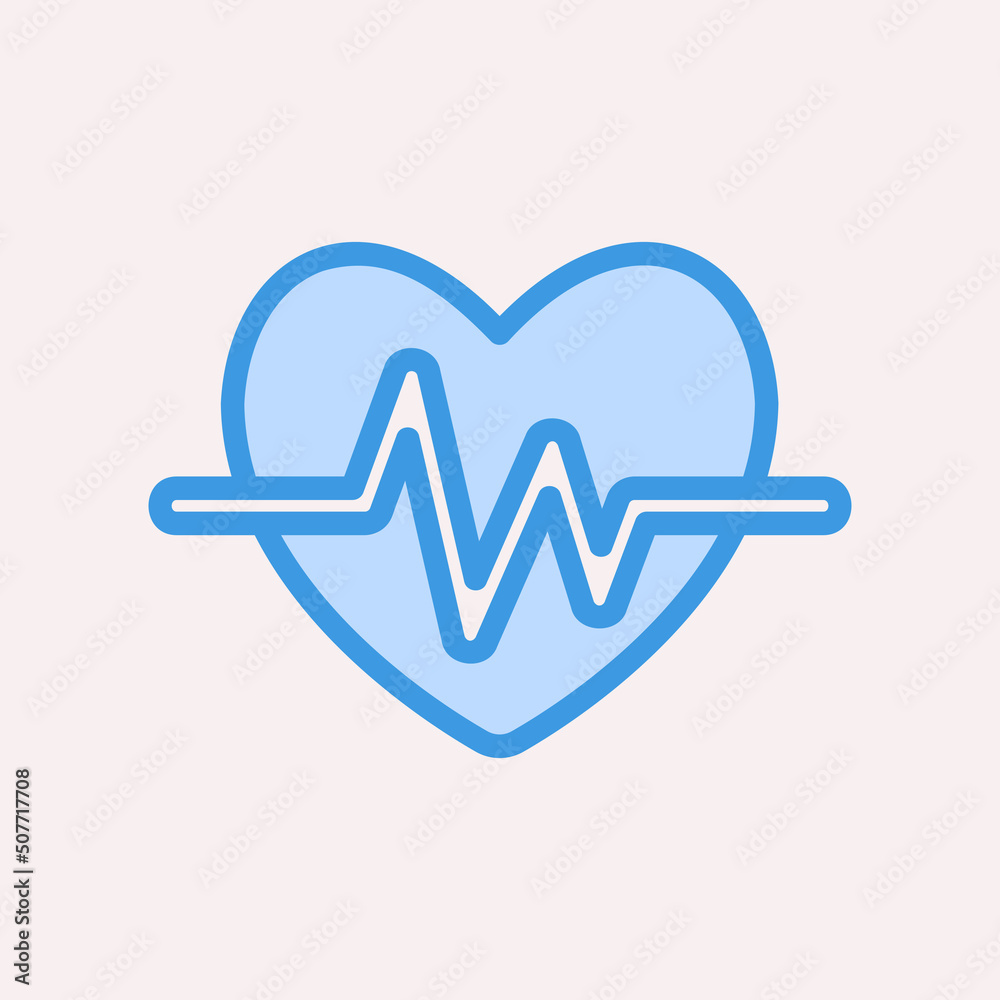 Heartbeat icon in blue style, use for website mobile app presentation Heartbeat icon in blue style, use for website mobile app presentation