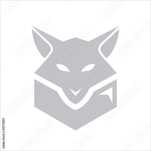 Mascot White Fox Design Logo Template Vector Illustrations