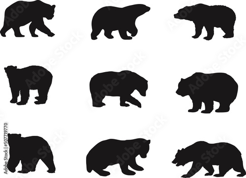 Bear silhouette collection 