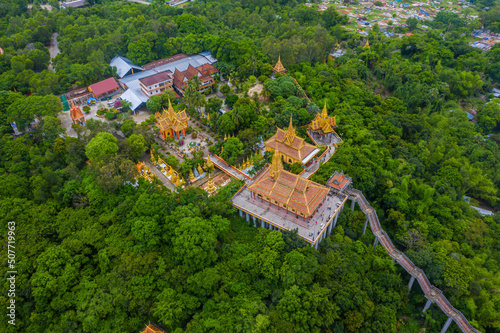 view of Ta Pa pagoda in Ta Pa hill, Tri Ton town, one of the most famous Khmer pagodas in An Giang province, Mekong Delta, Vietnam. photo