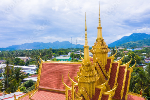 view of Xa Ton or Xvayton pagoda in Tri Ton town, one of the most famous Khmer pagodas in An Giang province, Mekong Delta, Vietnam. photo