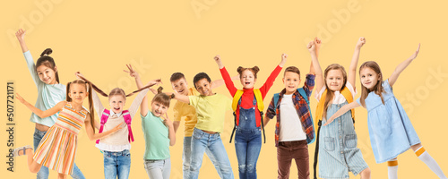 Group of happy little child...