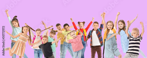 Group of happy little child...