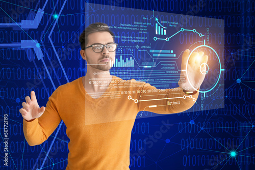 Male programmer using virtu...