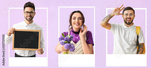 Collage with stylish young ...