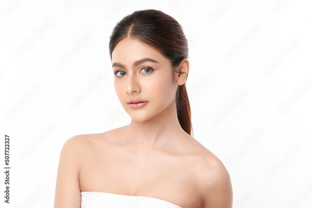 Beautiful young asian woman with clean fresh skin on white background, Face care, Facial treatment, Cosmetology, beauty and spa, Asian women portrait. Beautiful young asian woman with clean fresh skin on white background, Face care, Facial treatment, Cosmetology, beauty and spa, Asian women portrait.