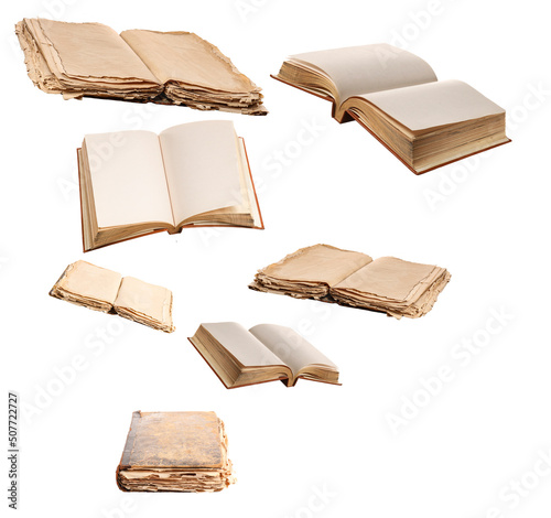 Many open vintage books iso...
