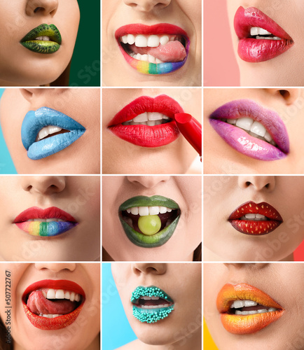 Collage with beautiful crea...