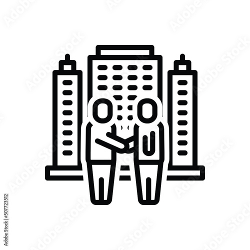 Black line icon for llp handshake