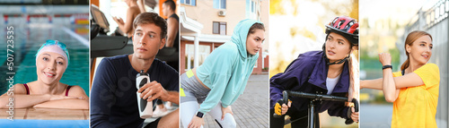 Collage of different sporty...