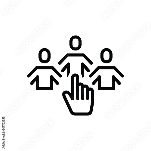 Black line icon for selecting