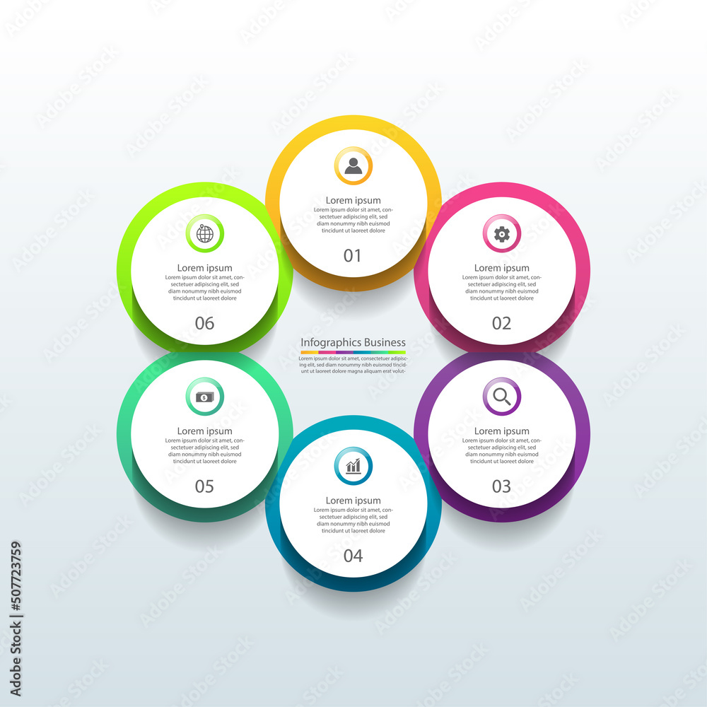Circle business infographic template color gradient Circle business infographic template color gradient
