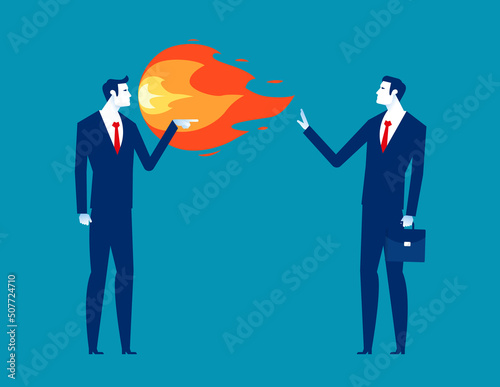 Business manager and employee arguing. Business aggressive or scolding vector illustration