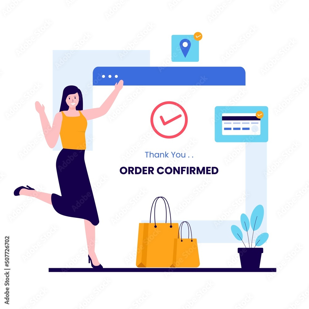 Flat Design Of Order Confirmed Concept Illustration For Websites Flat Design Of Order Confirmed Concept Illustration For Websites