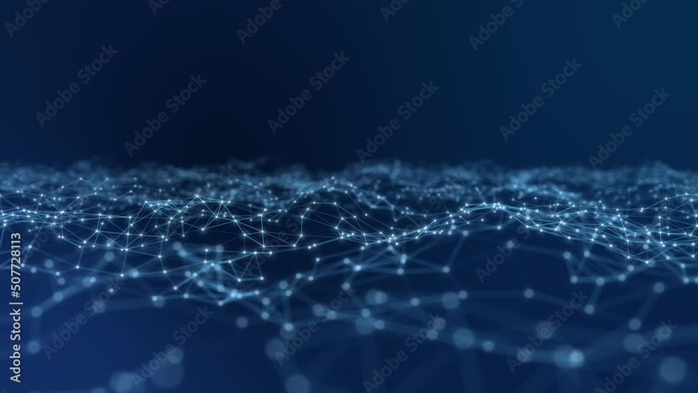 Video animation of abstract network connection structure. Digital background with dots and lines - visualization of big data - seamless loop