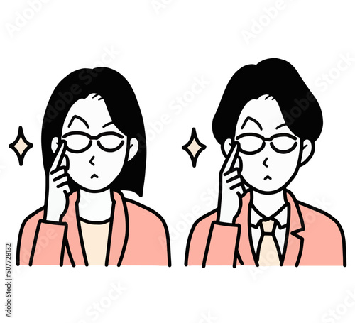 厳しい上司のイラスト素材セット