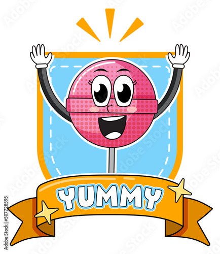 Funny lollipop cartoon character