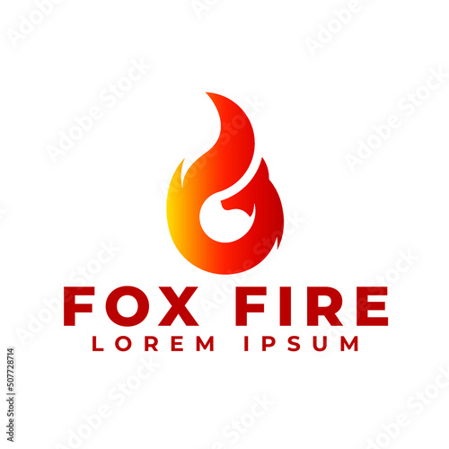 Initial Letter G Fire Fox Logo. Flame wolf logo.