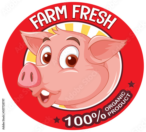 Pig farm fresh logo for pork products