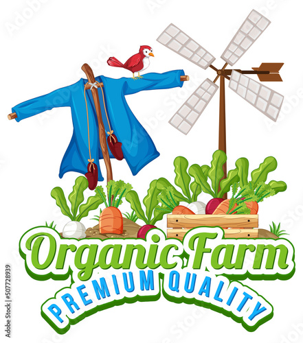 Logo design with words organic farm