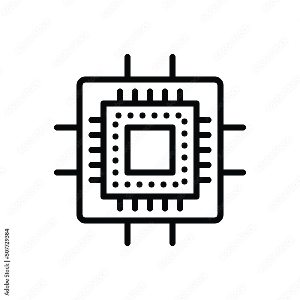 Black line icon for processors Black line icon for processors