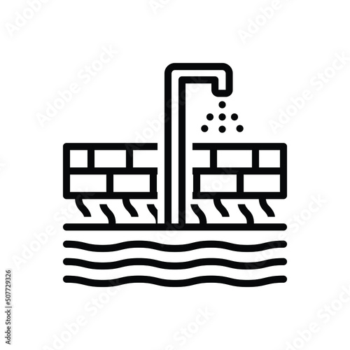 Black line icon for groundwater