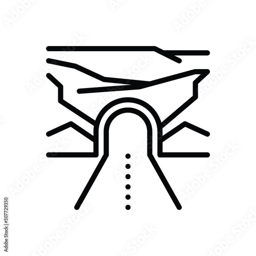 Black line icon for mine