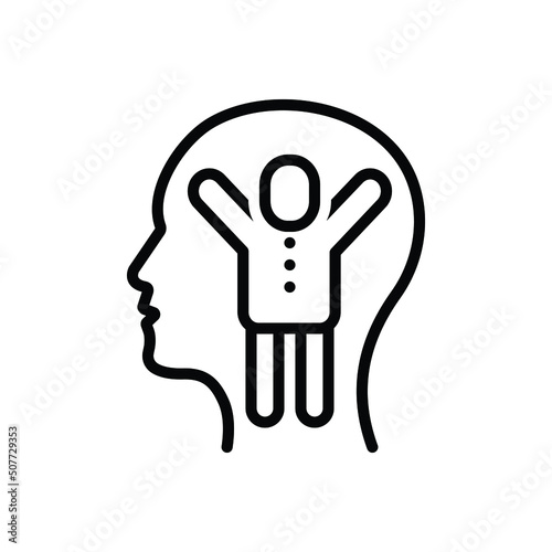 Black line icon for motivation