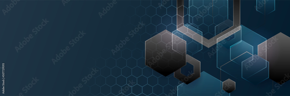 Black and blue abstract banner background