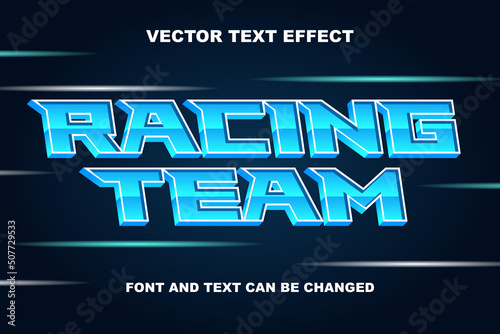 racing team blue speed racer 3d editable text effect font style template background wallpaper banner poster flyer
