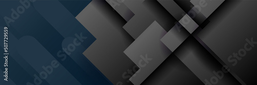 Black and blue abstract banner background