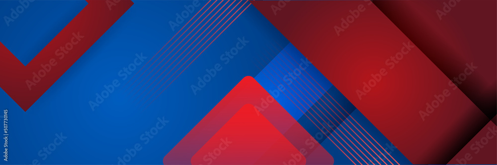 Red and blue abstract banner background
