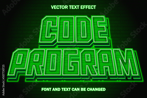 program code green cyber technology style editable text effect text style background wallpaper banner poster flyer