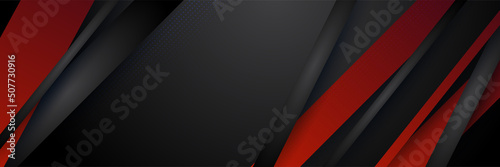 Black and red abstract banner background