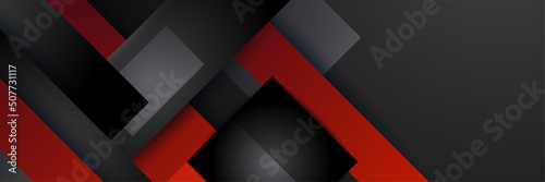 Black and red abstract banner background