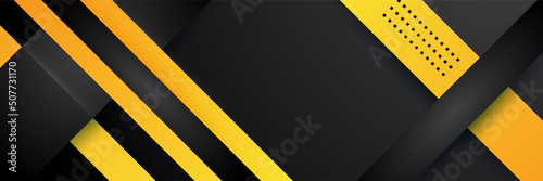 Free Download Black and yellow abstract banner background - GFXLoad