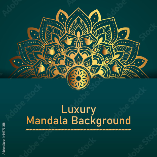 Circle Pattern Creative Luxury Ornamental Mandala, Flower Mandala with gradient color with unique Background Design in gold color vector