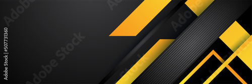 Black and yellow abstract banner background