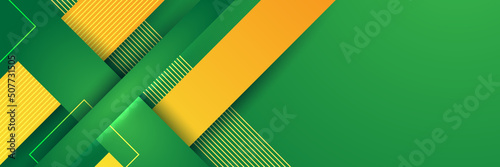 Green and yellow abstract banner background