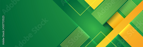Green and yellow abstract banner background