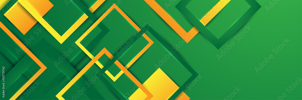 Green and yellow abstract banner background Stock Vector | Adobe Stock