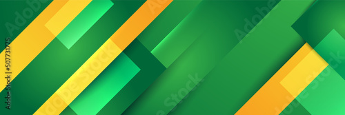 Green and yellow abstract banner background