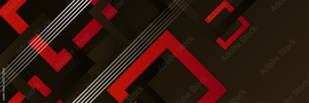 Fototapeta premium Black and red abstract banner background