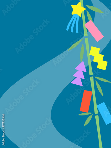 七夕の背景　縦位置　天の川