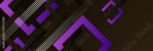 Purple and black abstract banner background