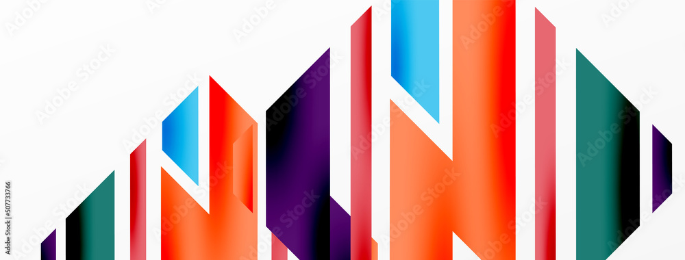 Minimal geometric abstract background. Dynamic 3d lines composition. Trendy techno business template for wallpaper, banner, background or landing Minimal geometric abstract background. Dynamic 3d lines composition. Trendy techno business template for wallpaper, banner, background or landing