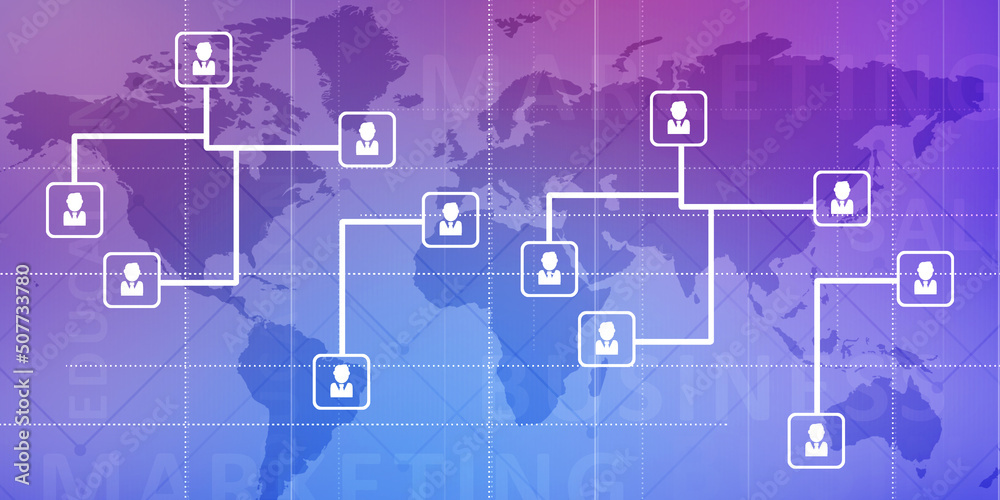 2d illustration Business Network concept 2d illustration Business Network concept