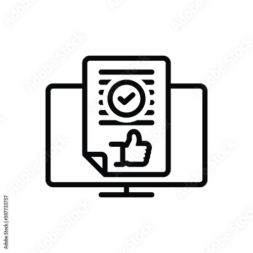 Black line icon for definitely